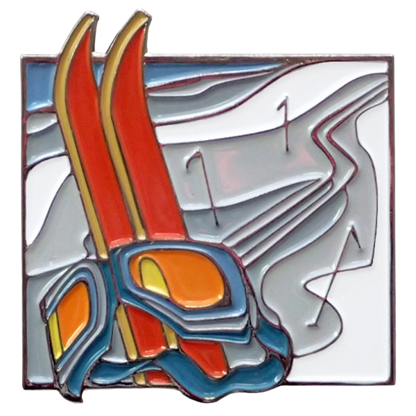 Skiing Gear Enamel Pin